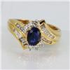 Genuine  1.61 ctw Sapphire & Diamond Ring  14KT Yellow Gold Ring Size 6.5