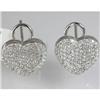 Image 2 : Genuine 1.14 ctw Heart Design Diamond Earring 18kt Gold-White 
