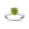 Image 1 : Genuine 0.85 ctw Peridot Solitaire Ring 14kt Gold-White