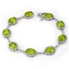 Image 1 : Genuine 20.36 ctw Peridot & Diamond Bracelet White Gold