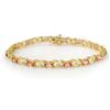 Image 1 : Genuine 6.03 ctw Pink Tourmaline & Diamond Bracelet Gold