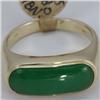 Image 3 : Genuine 19X8MM Green Jade Ring 14KT Gold-Yellow 