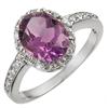 Genuine 2.18 ctw Amethyst & Diamond Ring 10K White Gold
