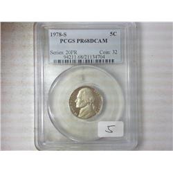 1978-S JEFFERSON NICKEL PCGS PR68DCAM