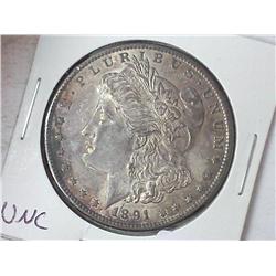 1891-S MORGAN SILVER DOLLAR (UNC)
