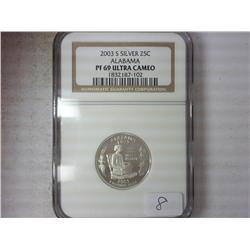 2003-S SILVER ALABAMA QUARTER NGC PF69 ULTRA CAMEO