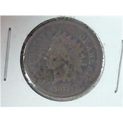 1873 INDIAN HEAD CENT (PITTED)