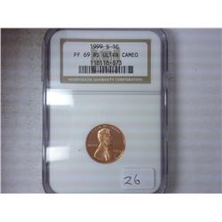 1999-S LINCOLN CENT NGC PF69RD ULTRA CAMEO