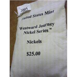 $25 US MINT BAG OF WESTWARD JOURNEY NICKELS