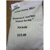 Image 1 : $25 US MINT BAG OF WESTWARD JOURNEY NICKELS