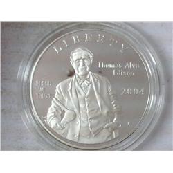 2004 THOMAS EDISON PROOF SILVER DOLLAR