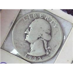 1932-S WASHINGTON QUARTER (KEY DATE) DAMAGED RIMS