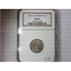 2004-D HANDSHAKE NICKEL NGC MS65