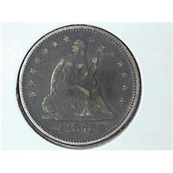 1873 SEATED LIBERTY QUARTER (EF) DARK