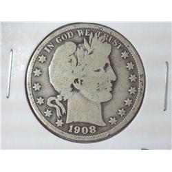1908-D BARBER HALF DOLLAR