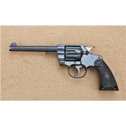 Colt Army Special, .38 special caliber, 6” double  action revolver, blued finish, hard-rubber grips,