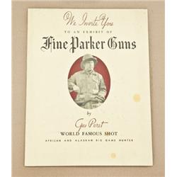 Two tin targets shot in portraits with printed on  cardboard advertiser showing Gus Perot, who was a