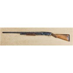 Winchester model 12, 12ga pump-action shotgun,  factory engraved, 30” barrel, ventilated rib, full