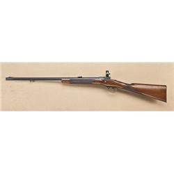 Soper patent single-shot rifle, 500-450 cal,  2-1/2” round barrel, 44-7/8” overall, blue and  case h