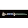 Image 2 : Russian imperial style letter opener, fancy cast  and gilted silver with enamel grip, showing small 