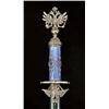 Image 4 : Russian imperial style letter opener, fancy cast  and gilted silver with enamel grip, showing small 