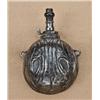 Image 2 : 16th to 17th century iron powderflask, showing  portrait of noblewoman on reverse wearing  4-pointed