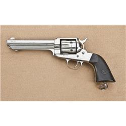 Remington model 1890 single-action revolver,  .44-40 caliber, factory 503/4” barrel, nickel  plated,