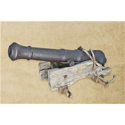 Cast iron canon from Ft. San Lorenzo, approx. 33”  tube, 2” bore, 5-5/8” across muzzle. On old perio