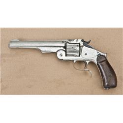 Smith & Wesson 2nd model Russian .44 caliber  revolver, nickel plated, inscribed Lone Star  Harry, s