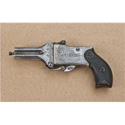 A. Chu Chu, 4-shot double-action pepperbox  derringer, 5.5mm rimfire, or approx. .22 caliber.  Nicke