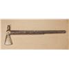 Image 1 : Good cast naval brass-headed piped tomahawk with  attractive original burnt file decorated stem,  ea