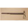 Image 2 : Good cast naval brass-headed piped tomahawk with  attractive original burnt file decorated stem,  ea