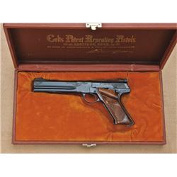 Colt Woodsman match target .22 caliber  semi-automatic pistol, factory style A-engraved,  blued fini