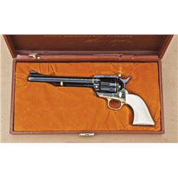 Colt single action army revolver, New Frontier  series, .45 caliber, 7-1/2” barrel, engraved in  flu