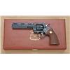 Image 1 : Colt Python .357 magnum caliber revolver, factory  engraved, blued finish, select checkered wood  me