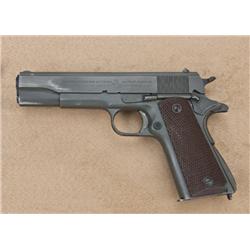 Early WWII Colt model 1911A1, .45 acp caliber,  semi-automatic pistol, parkerized finish, military  