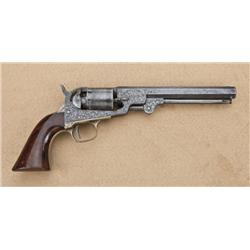 Manhattan .36 caliber revolver, 6-1/2” barrel,  finely period scroll engraved, traces of original  b
