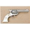 Image 1 : Colt Single Action Army revolver, .45 caliber,  4-3/4” barrel, high polish nickel finish, offset  fa