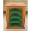 Image 1 : Nicely made 4-tier display cabinet, approx. 25” in  height by 19” wide, by 11-1/2” in depth. Lined i