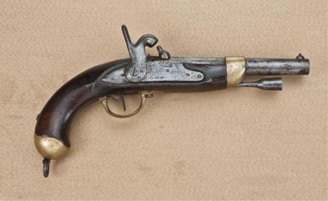 French Heavy Dragoon Percussion Pistol Converted From Flintlock To Percussion Approx 69 Caliber french-heavy-dragoon-percussion-pistol-converted-from-flintlock-to-percussion-approx-69-caliber