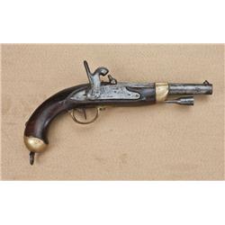 French heavy Dragoon percussion pistol converted  from flintlock to percussion, approx. .69 caliber,