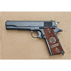 Colt model 1911 WWI commemorative .45 caliber  semi-automatic pistol, 1967 issue, blue finish,  comm