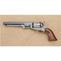 Colt 1851 Navy revolver, .36 caliber percussion,  blue and case hardened finish wood grips, small  g