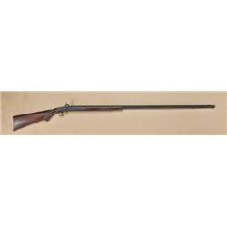 Crude Belgian made percussion shotgun, late 19th  to 20th century, 39” barrel, 410ga. Blackened  fin