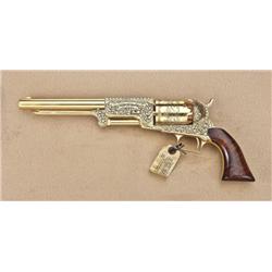 .44 caliber percussion Walker style revolver made  by Uberti, collector’s series, full gold plated, 