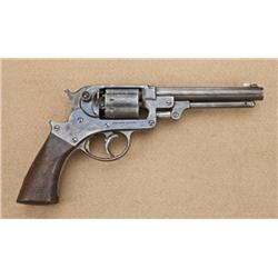 Starr .44 caliber percussion double-action  military issue revolver, blue finish, cartouched  wood g