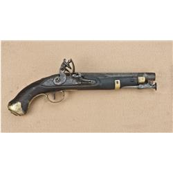 Crude handmade copy of Tower sea service pistol,  .65 caliber, 9” barrel. 16” overall. Crudely Tower