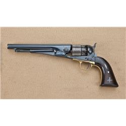 Colt 1860 Army Revolver, .44 caliber percussion,  4-screw cut for shoulder stock, refinished, pewter