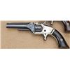 Image 1 : Smith & Wesson 1st model 2nd issue, .22 caliber  revolver, blue and silver finish, varnish rose  woo