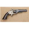 Image 1 : Smith & Wesson first model second issue, .22  caliber revolver, blue and silver finish, varnish  woo